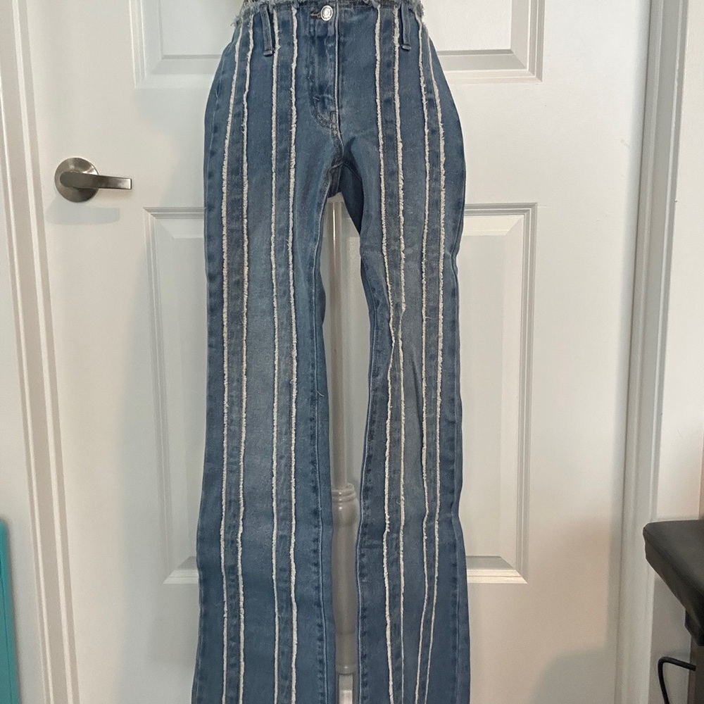 Wild Fable Blue Flare Jeans with Vertical Stripes